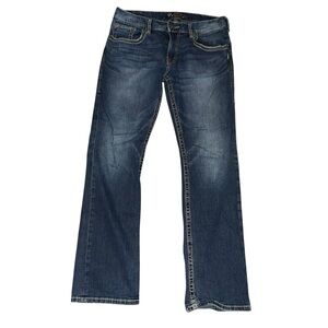 Silver NASH Men’s Jeans SZ 33/32 Mid-Rise Straight Leg Fading Whiskering Preppy